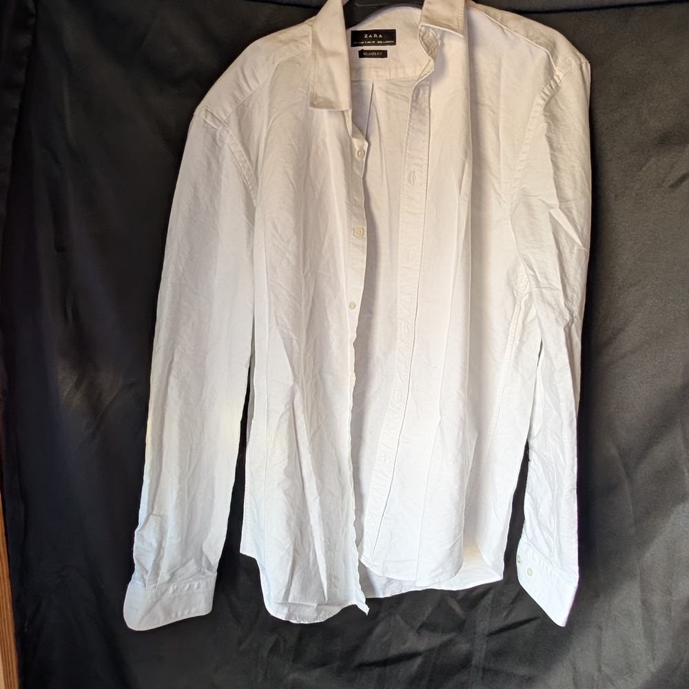 Zara Men's Crisp White Casual Shirt